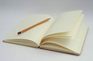 notebook and pencil